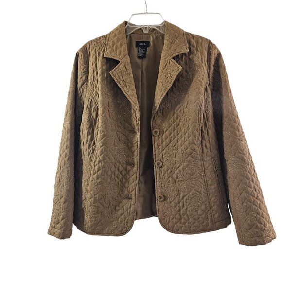 RQT Women’s Size Large Quilted Floral Embroidered Blazer Jacket - Picture 11 of 16